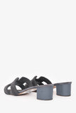 Hermes Grey Leather/Shaved Mink Fur Oasis Sandals Size 36