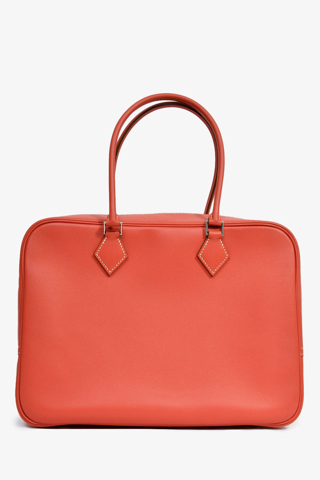 Hermes 2015 Orange Evercolour Leather Plume 32 Top Handle Bag