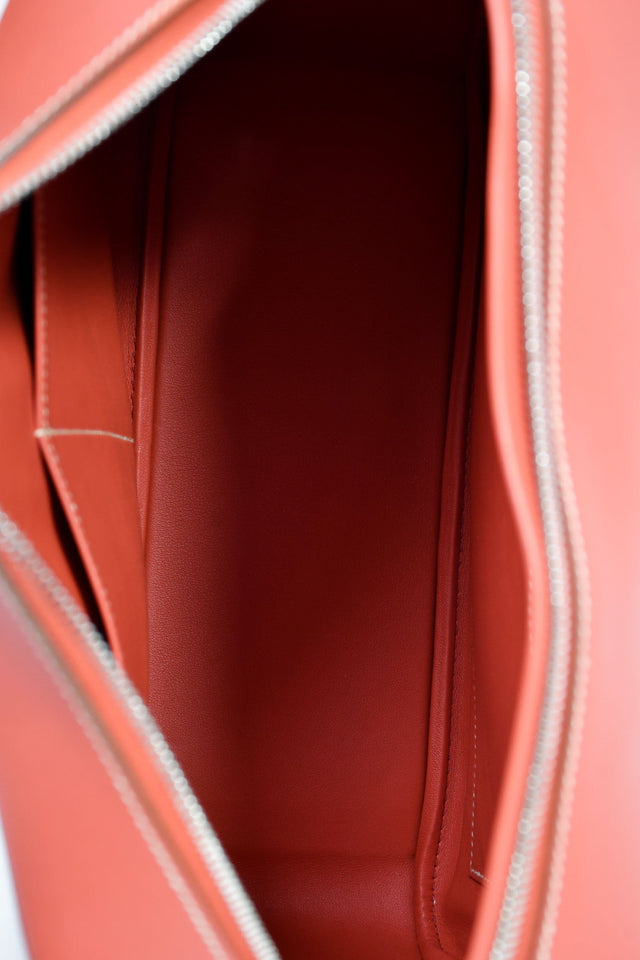 Hermes 2015 Orange Evercolour Leather Plume 32 Top Handle Bag