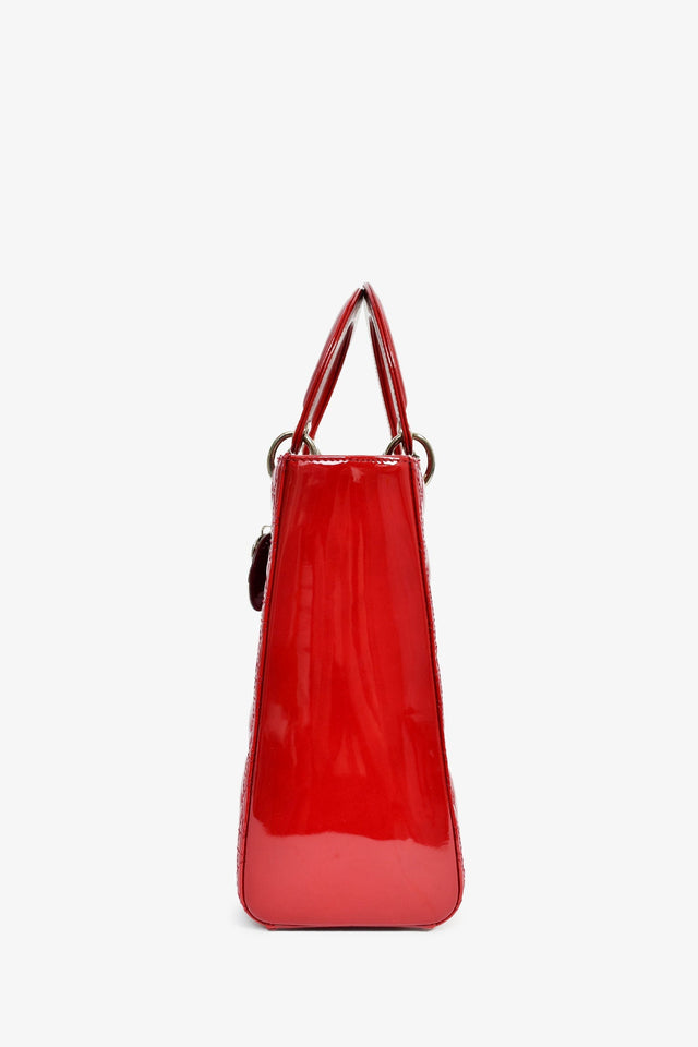 Christian Dior 2011 Red Patent Leather Large Lady Dior