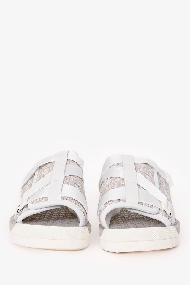 Christain Dior White/Beige Oblique 'Alpha' Slides Size 40