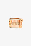 Hermes 2015 White Leather Gold Tone 'Collier de Chien' Bracelet