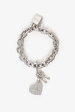 Louis Vuitton 18K White Gold/Pave Diamond Heart Tag Chain Bracelet