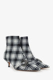 Christian Dior Black/White Plaid 'Dior Gang' Tartan Ankle Boots Size 38.5