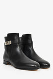 Hermes Black Leather Neo Kelly Ankle Boots Size 37