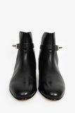 Hermes Black Leather Neo Kelly Ankle Boots Size 37