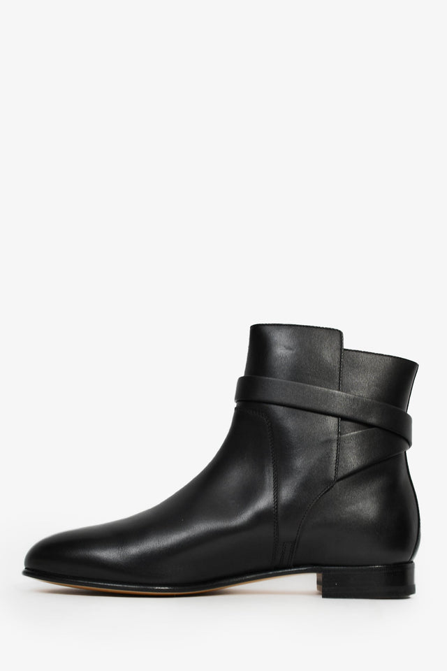 Hermes Black Leather Neo Kelly Ankle Boots Size 37