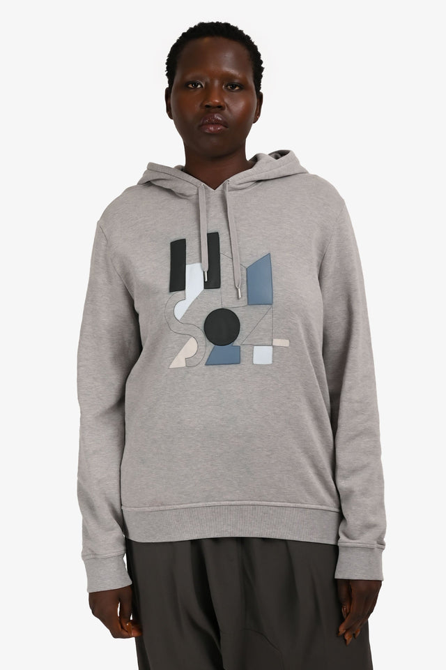 Hermes Grey Cotton Embroidered Hoodie Size L