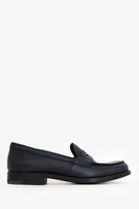 Prada Green/Navy Saffiano Leather Loafers Size 35