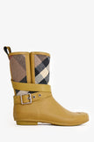 Burberry Mustard Yellow/Beige Tartan Pattern Rain Boots Size 39