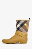 Burberry Mustard Yellow/Beige Tartan Pattern Rain Boots Size 39