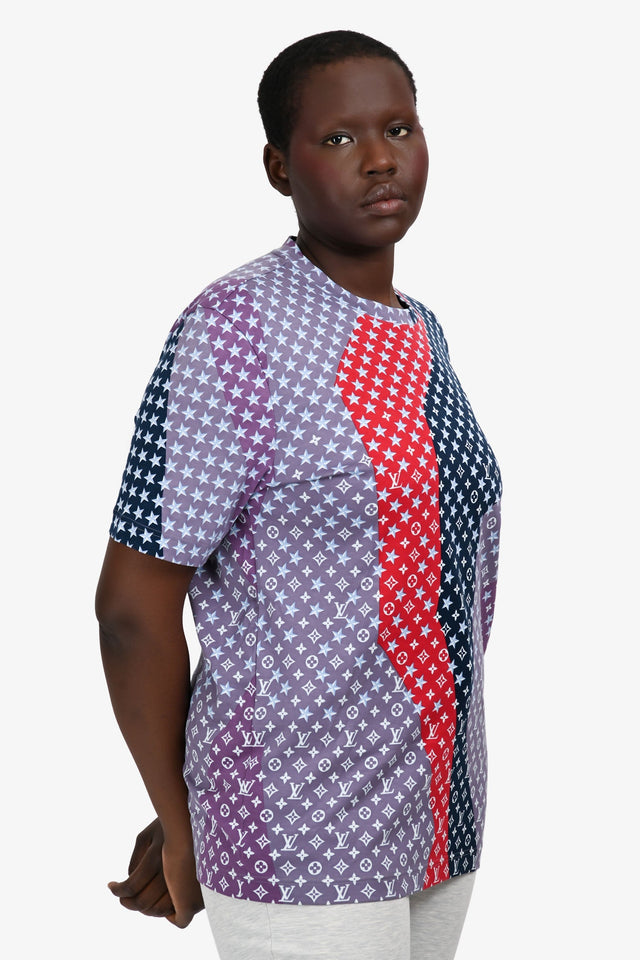 Louis Vuitton Purple/Red Monogram/Star T-shirt Size M Mens