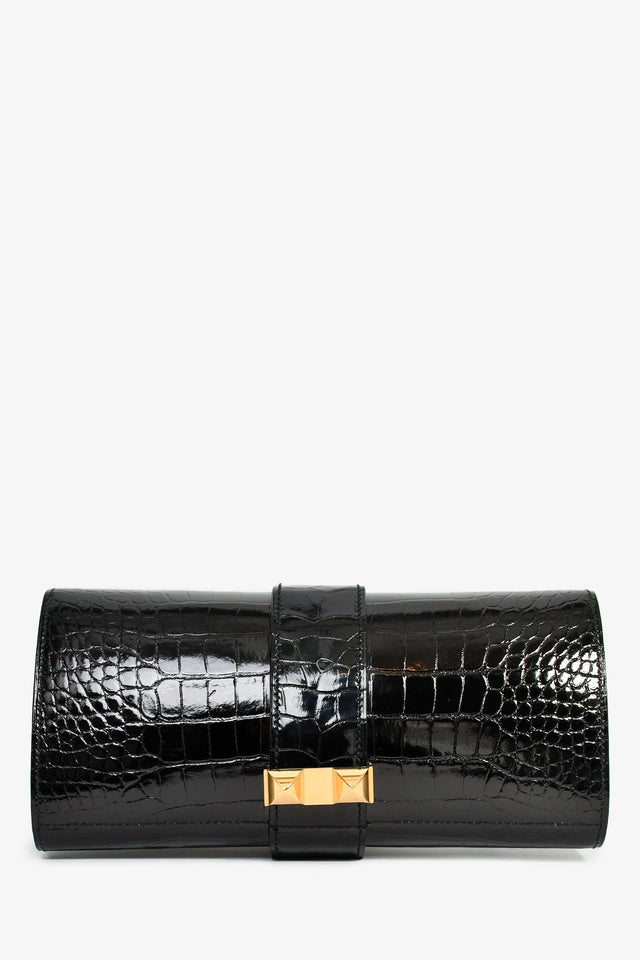 Hermes 2016 Black Alligator 'Medor' 23 Clutch