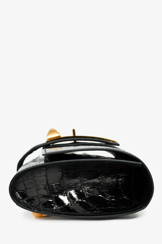 Hermes 2016 Black Alligator 'Medor' 23 Clutch