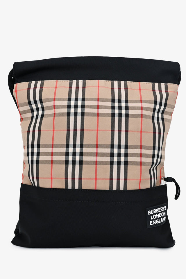 Burberry Black/Check Drawstring Backpack