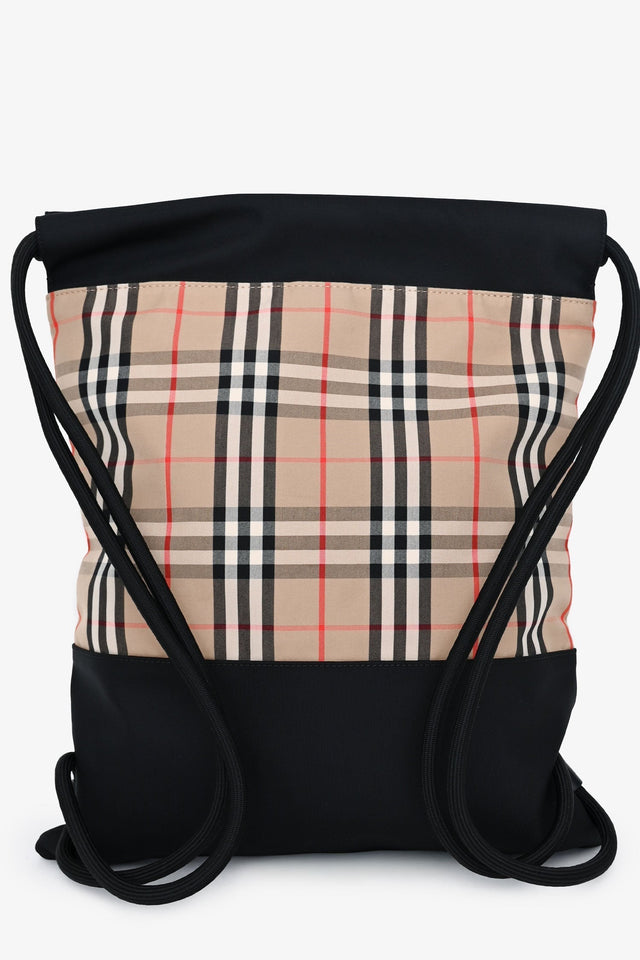 Burberry Black/Check Drawstring Backpack