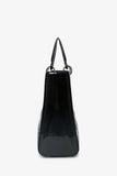 Christian Dior 2009 Black Patent Large Lady Dior Top Handle With Strap
