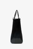 Christian Dior 2009 Black Patent Large Lady Dior Top Handle With Strap