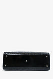 Christian Dior 2009 Black Patent Large Lady Dior Top Handle With Strap