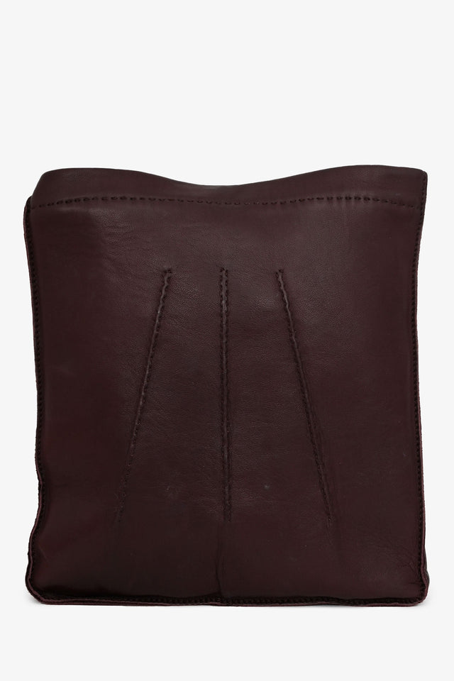 Hermes Burgundy Leather Toudou Shoulder Bag