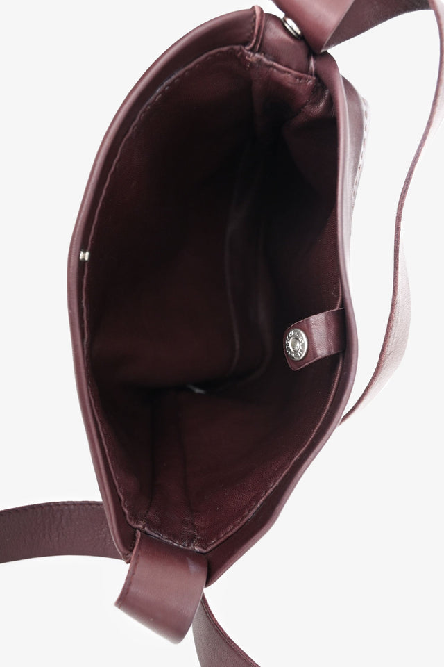 Hermes Burgundy Leather Toudou Shoulder Bag