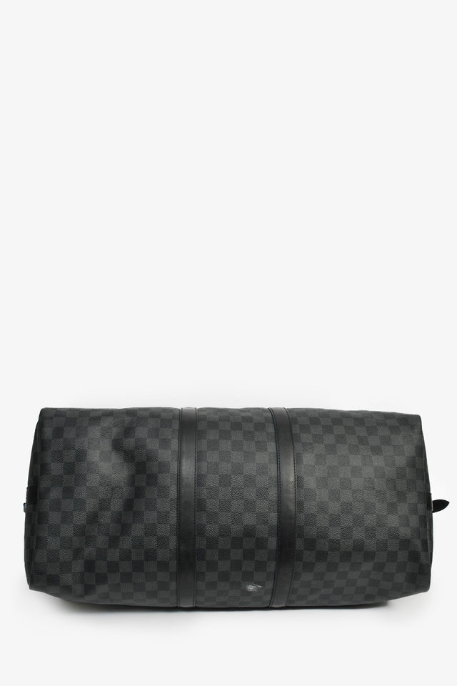 Louis Vuitton Graphite Damier Blue Lined Keepall 55