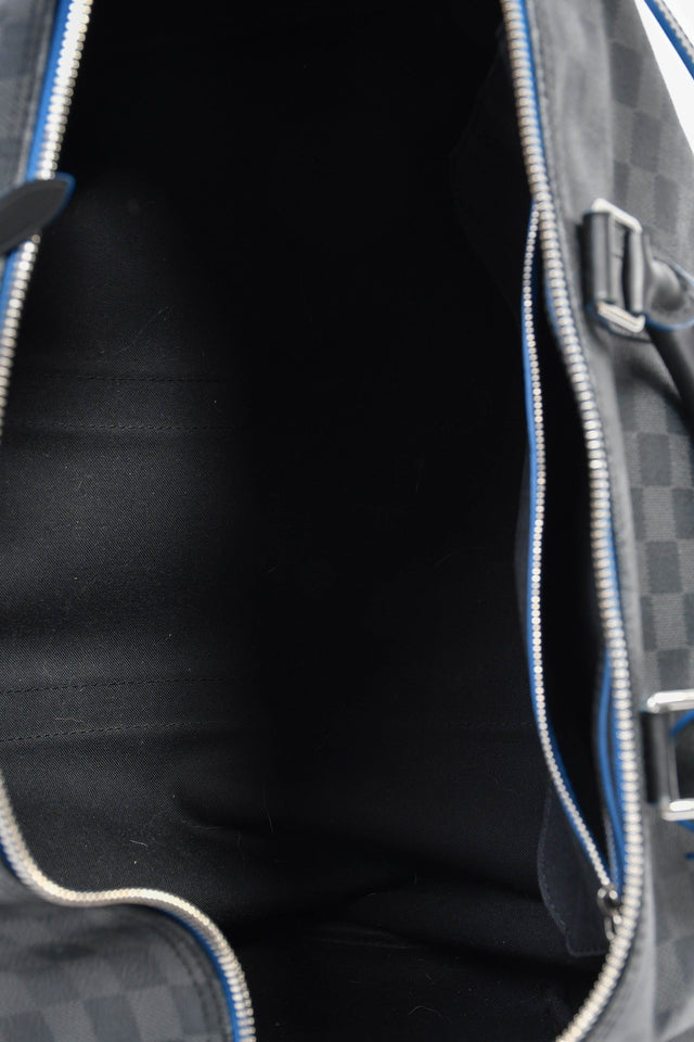 Louis Vuitton Graphite Damier Blue Lined Keepall 55