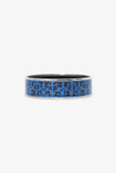 Hermes Blue/Black Enamel Printed Wide Balcons du Guadalquivir Bracelet