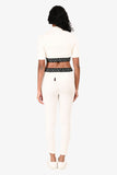 Louis Vuitton White/Black Logo Waistband Crop Top Size 38