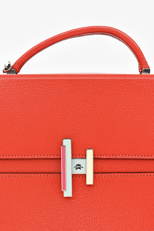 Hermes 2018 Red Mysore Leather Cinhetic Box Top Handle