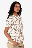 Hermes White Cotton 'L'effet Kaleidoscope' Boxy T-Shirt Size 34