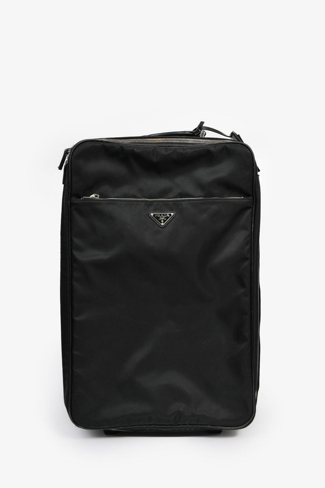 Prada Black Nylon 22" Roller Suitcase
