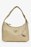 Prada Beige Nylon 2000 Re-Edition Shoulder Bag of