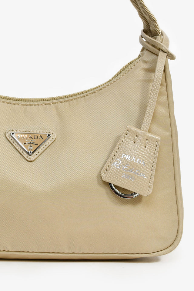 Prada Beige Nylon 2000 Re-Edition Shoulder Bag of