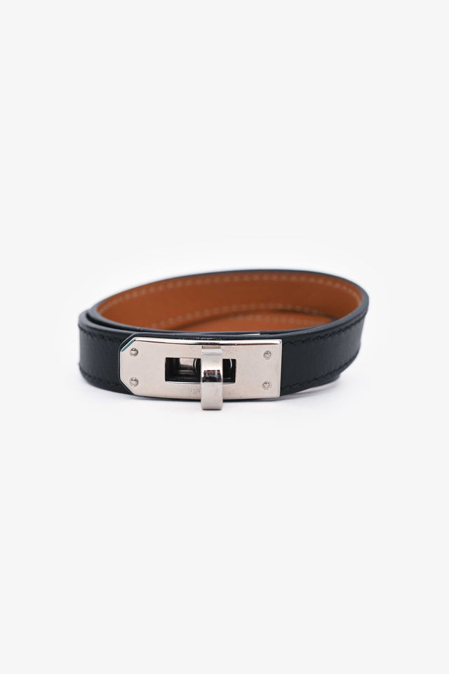 Hermes 2012 Black Leather Kelly Double Tour Bracelet