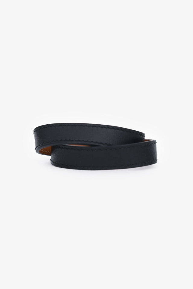 Hermes 2012 Black Leather Kelly Double Tour Bracelet