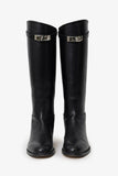 Hermes Black Smooth Leather 'Jumping' Riding Boots Size 37.5