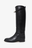 Hermes Black Smooth Leather 'Jumping' Riding Boots Size 37.5