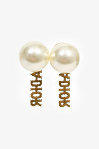 Christian Dior Faux Pearl/Crystal J'ADior Drop Earrings