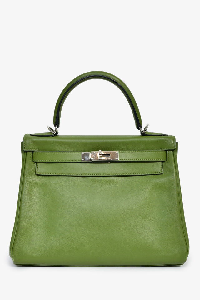 Hermes 2009 Green Pelouse Swift Leather Retourne Kelly 28