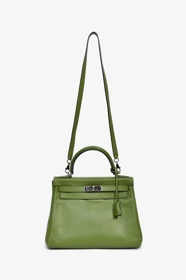 Hermes 2009 Green Pelouse Swift Leather Retourne Kelly 28
