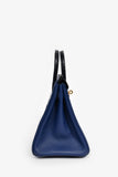 Hermes 2018 Blue Sapphire Taurillion Novillo And Blue Marine Matte Alligator Touch Birkin 25 RGHW