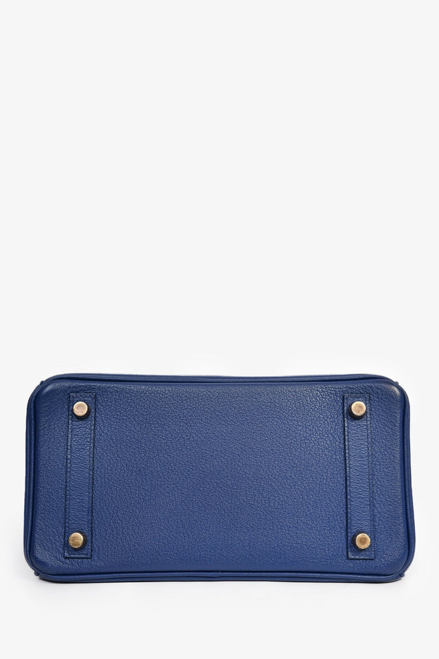 Hermes 2018 Blue Sapphire Taurillion Novillo And Blue Marine Matte Alligator Touch Birkin 25 RGHW