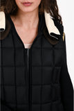 Louis Vuitton Black Wool/Green Down Leather Layered Jacket Size 36