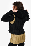 Louis Vuitton Black Wool/Green Down Leather Layered Jacket Size 36