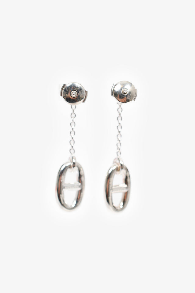 Hermes Sterling Silver 'Farandole' Drop Medium Earrings