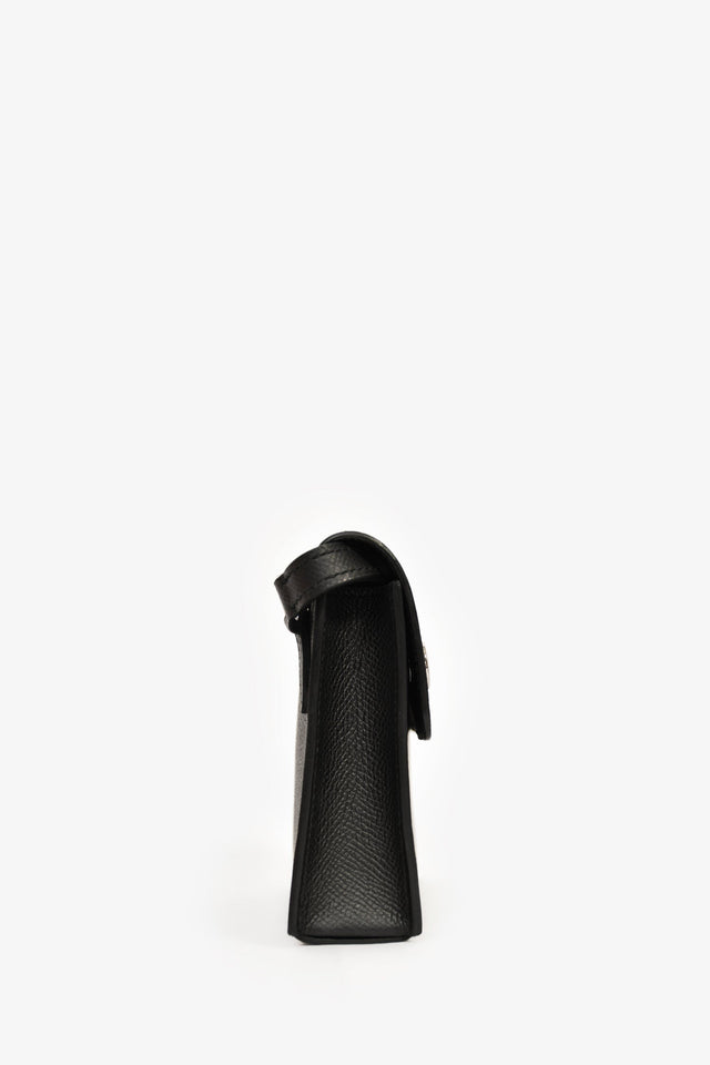 Hermes 2023 Black Epsom Leather 'Hermesnap' Wallet