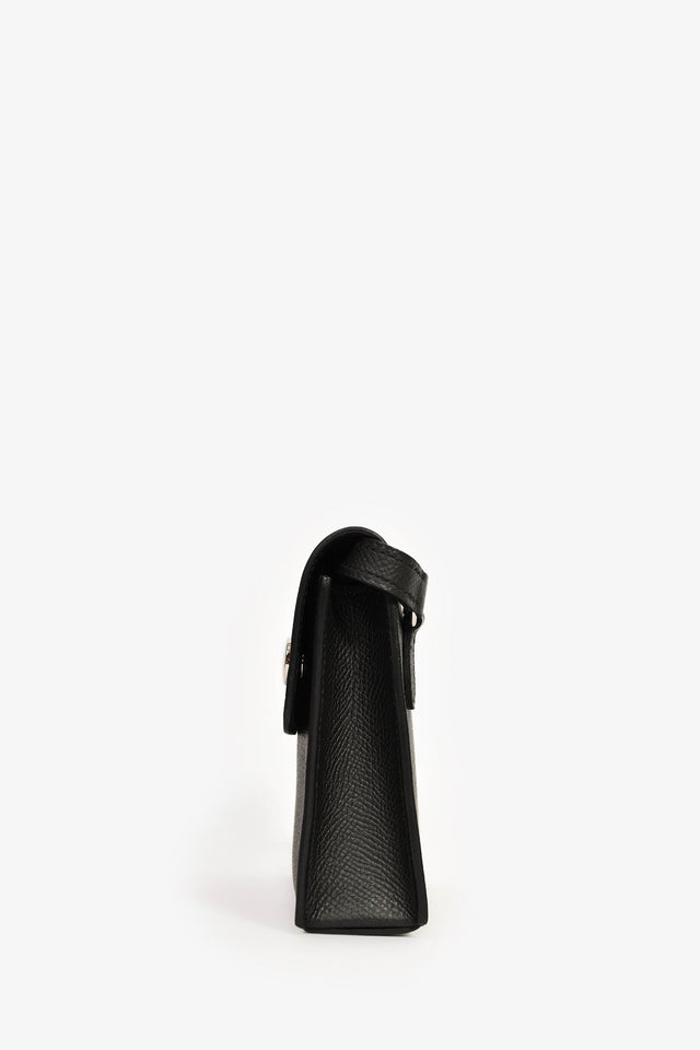 Hermes 2023 Black Epsom Leather 'Hermesnap' Wallet