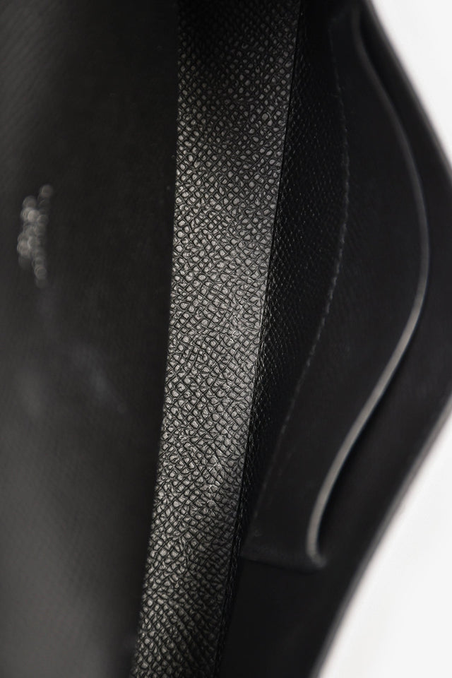 Hermes 2023 Black Epsom Leather 'Hermesnap' Wallet