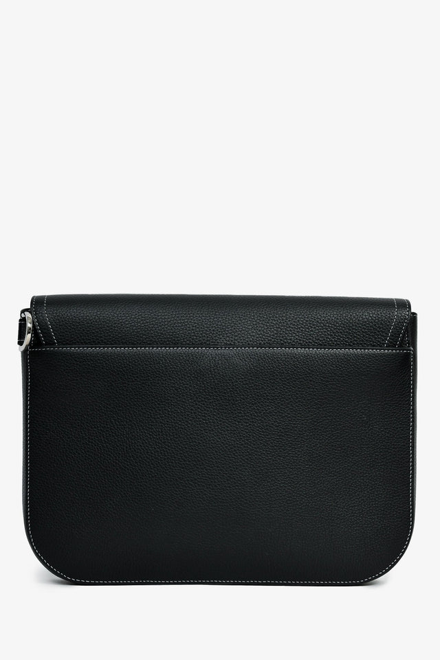 Christian Dior Black Grained Leather Saddle Pouch Mens